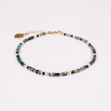 Oudis vert - bracelet pierres homme agate mousse vert or argent