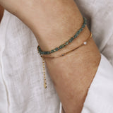 Ource vert - bracelet femme pierres aventurine verte or ou argent