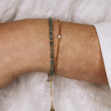 Ource vert - bracelet femme pierres aventurine verte or ou argent