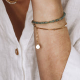 Ource vert - bracelet femme pierres aventurine verte or ou argent