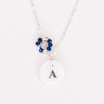 Pangaea - Collier personnalisable lettre et pierre precieuses de naissance et nacre or ou argent