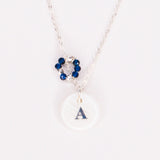 Pangaea - Collier personnalisable lettre et pierre precieuses de naissance et nacre or ou argent