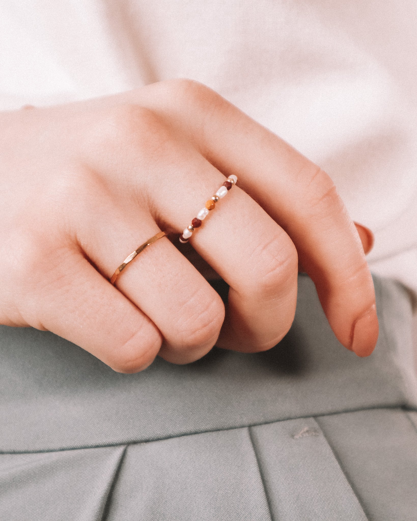 Po - bague martelee fine or ou argent