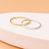 Po - bague martelee fine or ou argent
