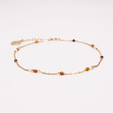 Scalzi - Bracelet chaine cheville femme perle de culture jaspe rouge or argent