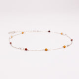 Scalzi - Bracelet chaine cheville femme perle de culture jaspe rouge or argent
