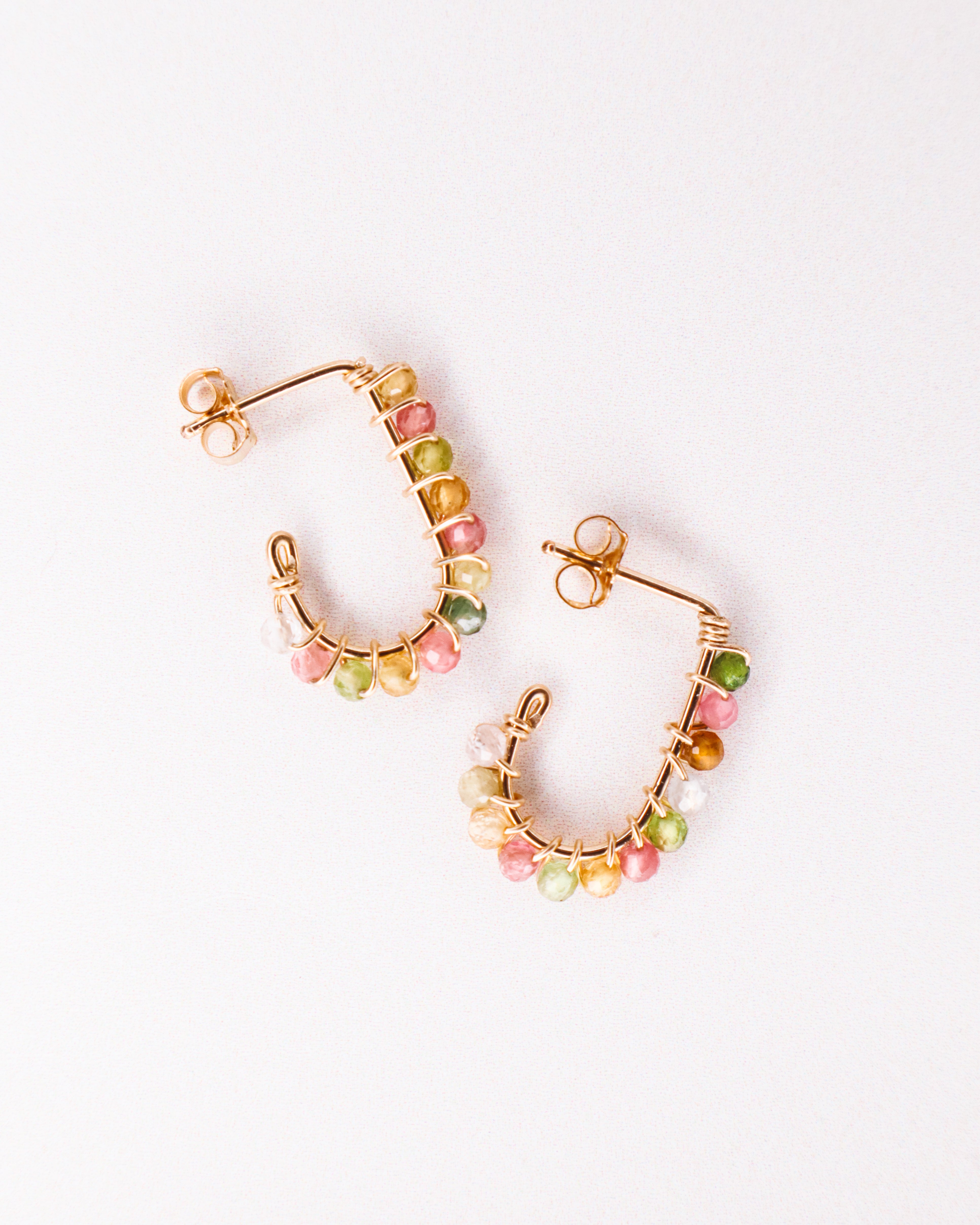 Sinh - Boucles d'oreilles puces personnalisables pierres précieuses de naissance or ou argent