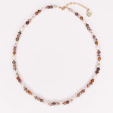 Talamanca - Collier perles ras de cou femme agate botswana perle de culture or argent