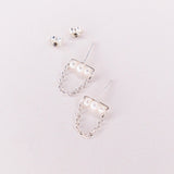 Veore blanc - Boucles d'oreilles puces chainettes perles de culture or ou argent