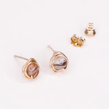 Yasur - Boucles d'oreilles puces agate botswana or ou argent