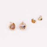 Yasur - Boucles d'oreilles puces agate botswana or ou argent