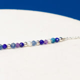 Céphée - bracelet chaine empierré lapis lazuli, améthyste et perle de culture or ou argent