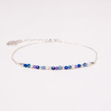 Céphée - bracelet chaine empierré lapis lazuli, améthyste et perle de culture or ou argent