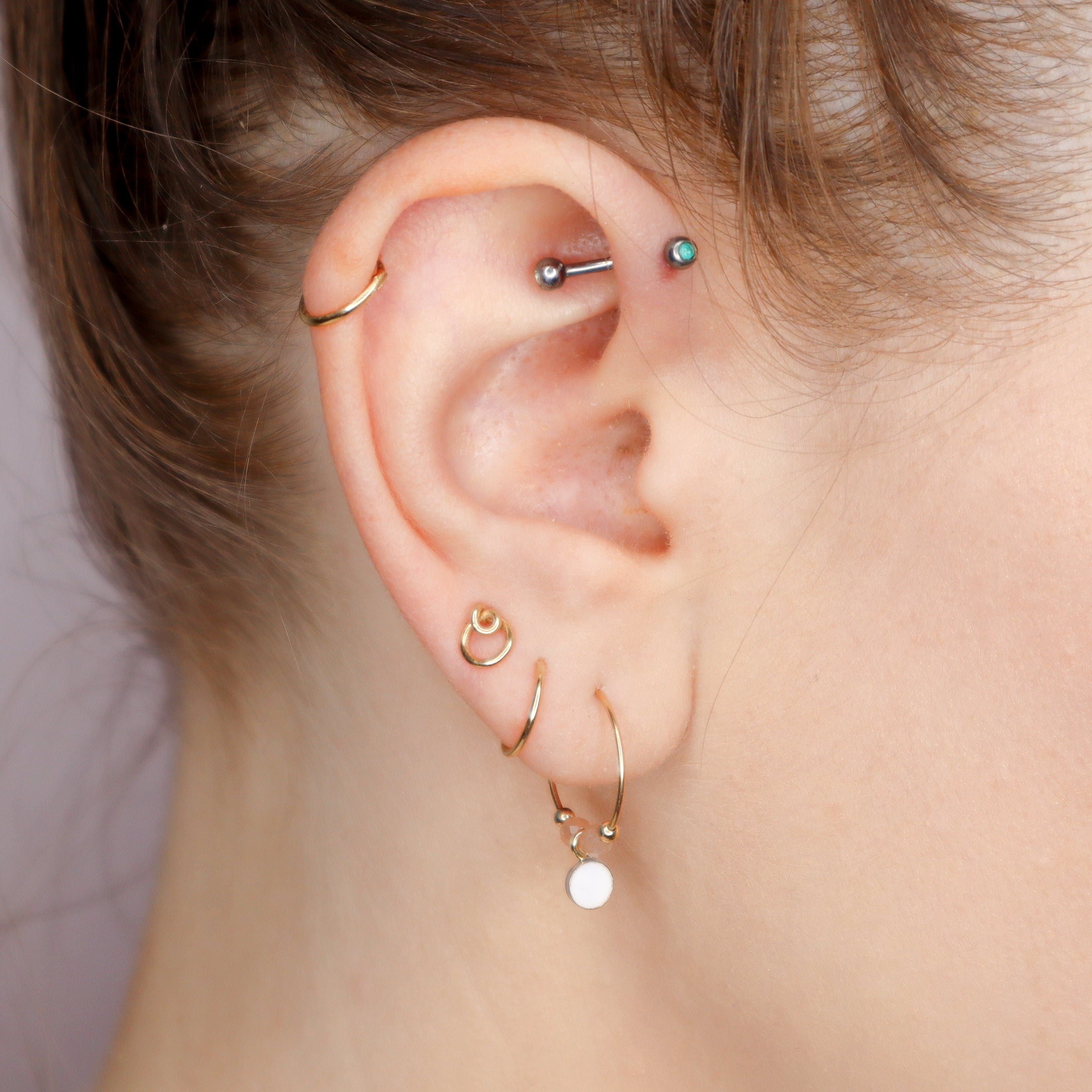 Dryade - Boucles d'oreilles puces rondes or ou argent