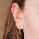 Agde - faux piercing femme pierres agate or ou argent 