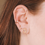 Agde - faux piercing femme pierres agate or ou argent 