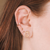 Agde - faux piercing femme pierres agate or ou argent 