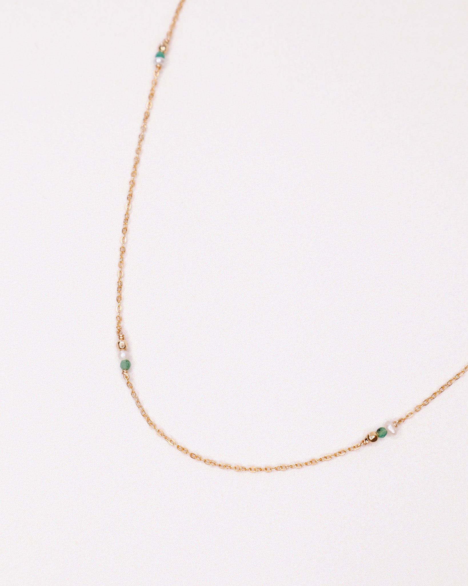 Alga - Collier femme emeraude perle de culture or argent 