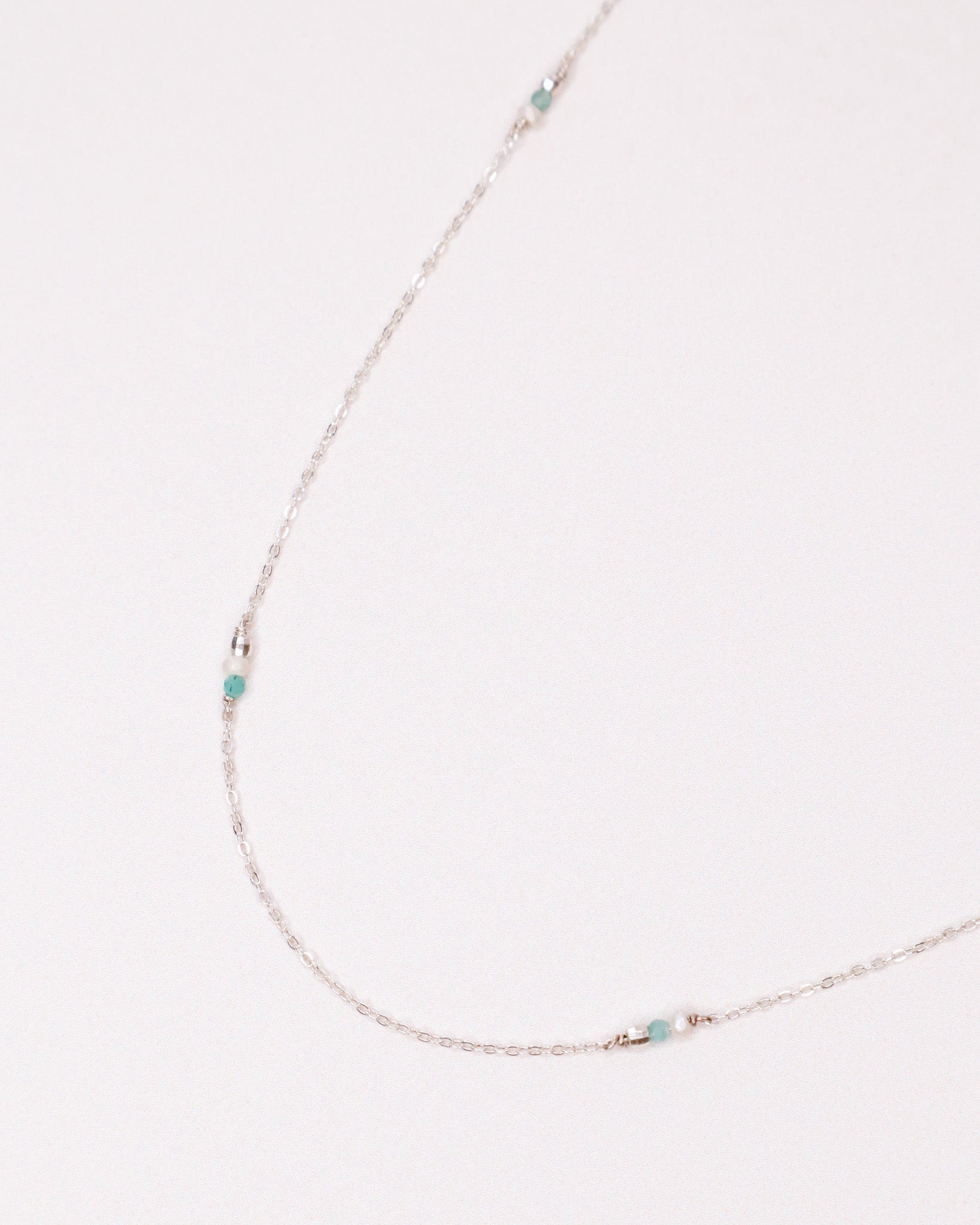 Alga - Collier femme emeraude perle de culture or argent 