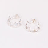 Amazone - Boucles d'oreilles creoles serpent en or et argent 