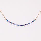 Andromede - Collier court femme pierres lapis lazuli amethyste perle de culture or argent 