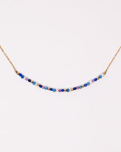 Andromede - Collier court femme pierres lapis lazuli amethyste perle de culture or argent 