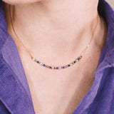 Andromede - Collier court femme pierres lapis lazuli amethyste perle de culture or argent 