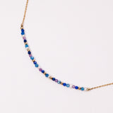 Andromede - Collier court femme pierres lapis lazuli amethyste perle de culture or argent 