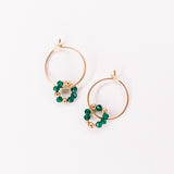 Argana - Boucles d'oreilles creoles personnalisables pierres precieuses de naissance or ou argent 