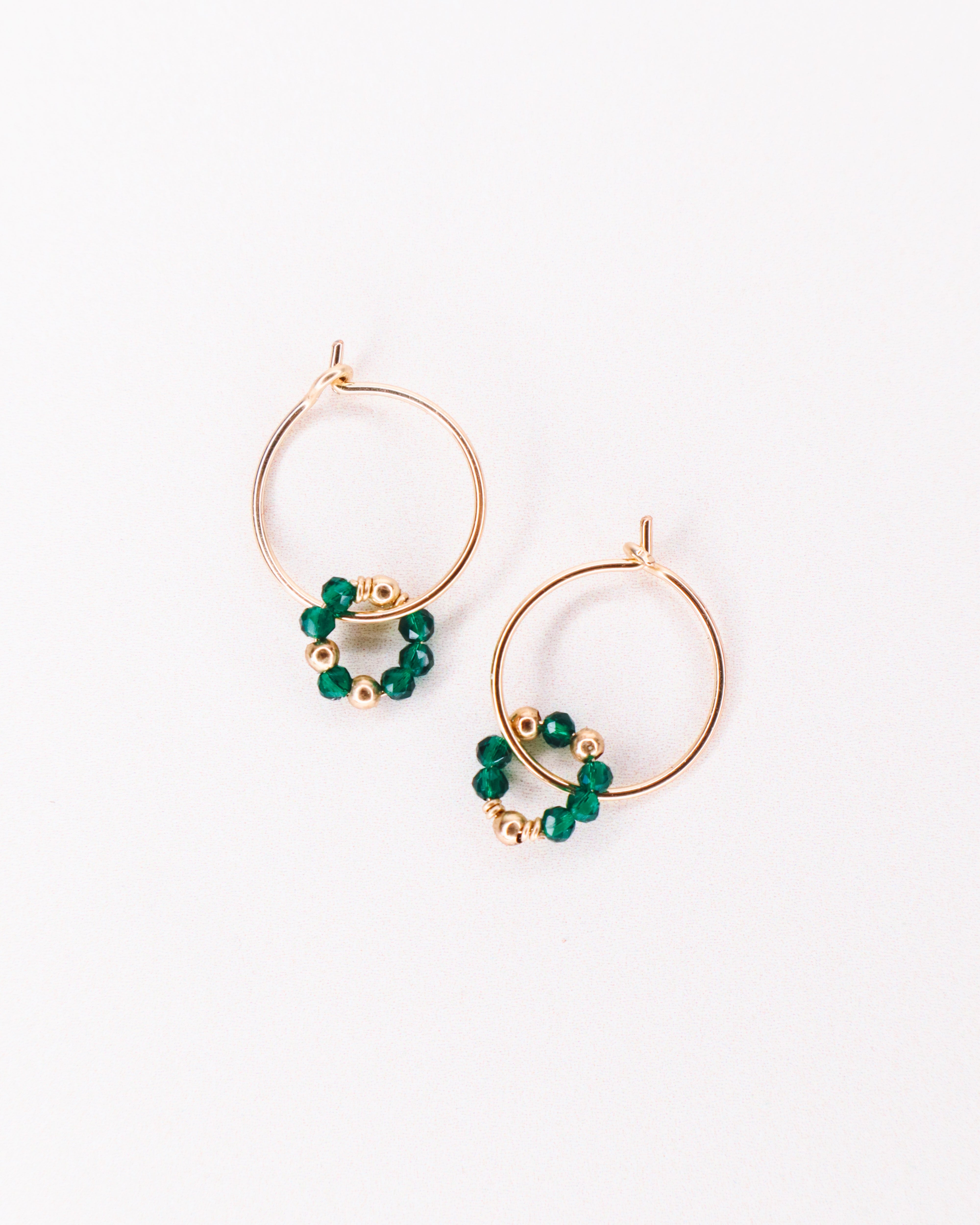 Argana - Boucles d'oreilles creoles personnalisables pierres precieuses de naissance or ou argent 