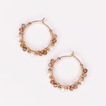 Asmara - Boucles d'oreilles creoles femme perles de culture agate or argent 