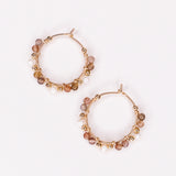 Asmara - Boucles d'oreilles creoles femme perles de culture agate or argent 