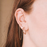 Asmara - Boucles d'oreilles creoles femme perles de culture agate or argent 