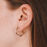 Asmara - Boucles d'oreilles creoles femme perles de culture agate or argent 