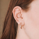 Asmara - Boucles d'oreilles creoles femme perles de culture agate or argent 