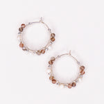 Asmara - Boucles d'oreilles creoles femme perles de culture agate or argent 