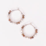 Asmara - Boucles d'oreilles creoles femme perles de culture agate or argent 