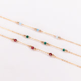 Aube - Bracelet femme personnalisable pierres precieuses de naissance or ou argent 
