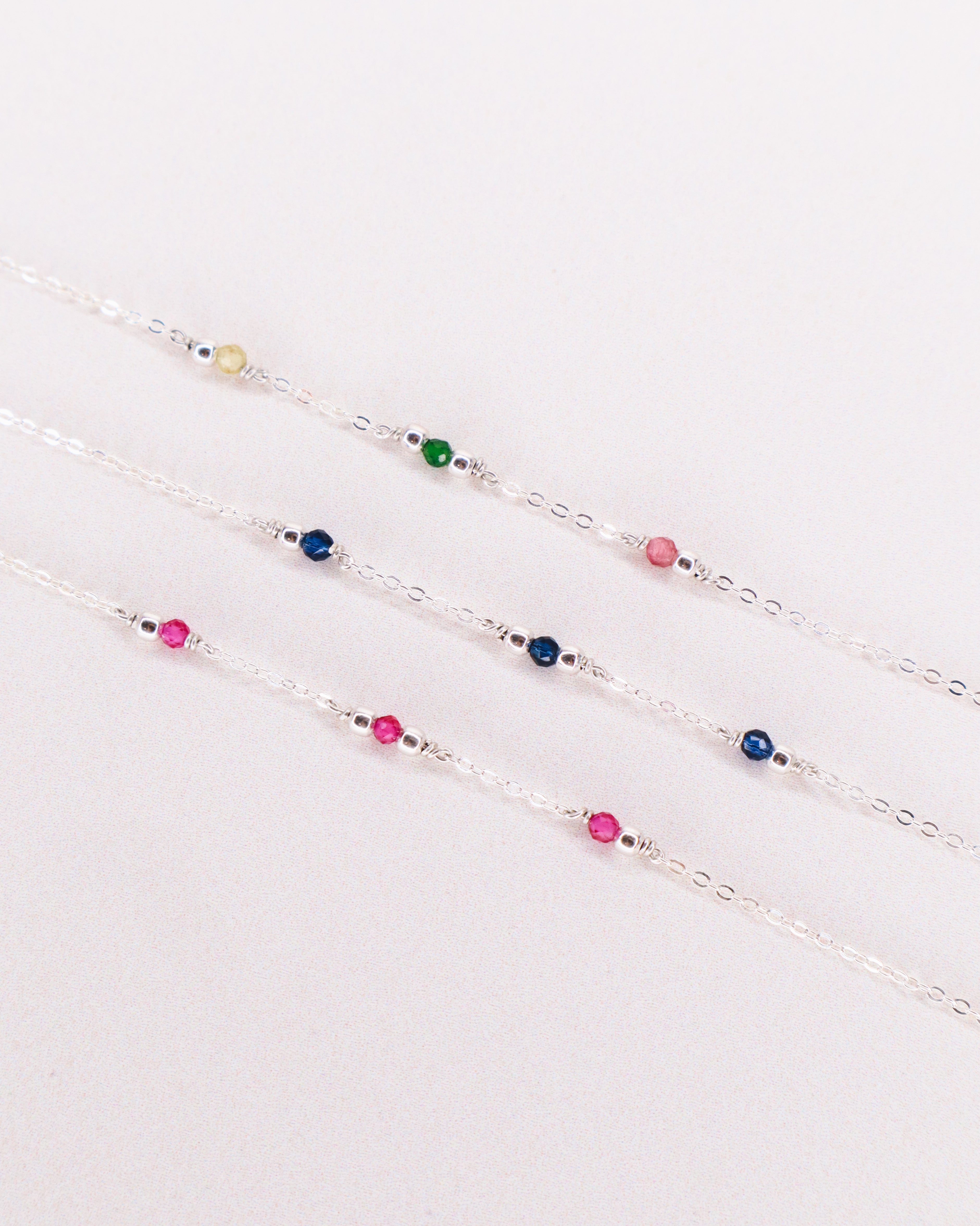 Aube - Bracelet femme personnalisable pierres precieuses de naissance or ou argent 