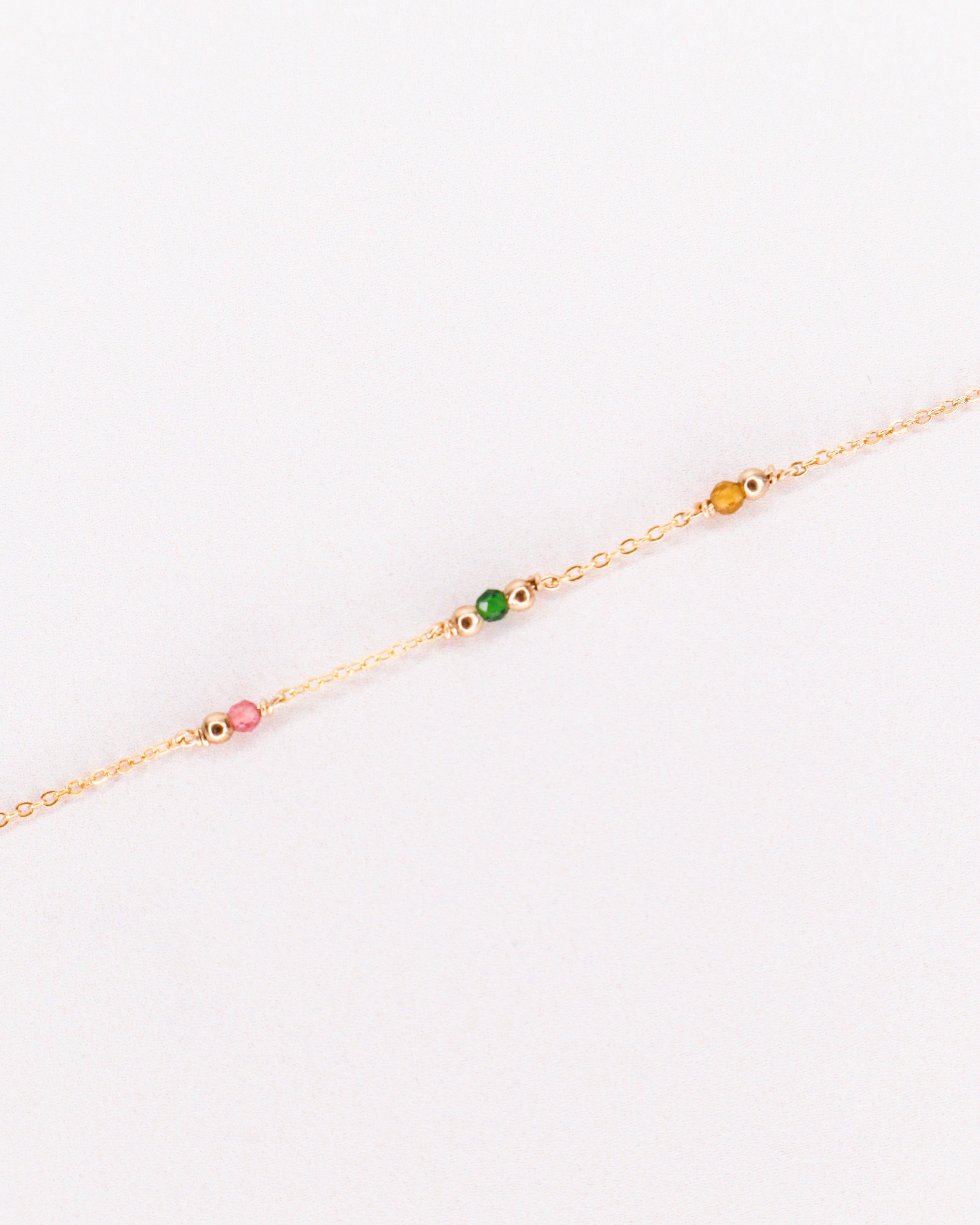 Aube - Bracelet femme personnalisable pierres precieuses de naissance or ou argent 