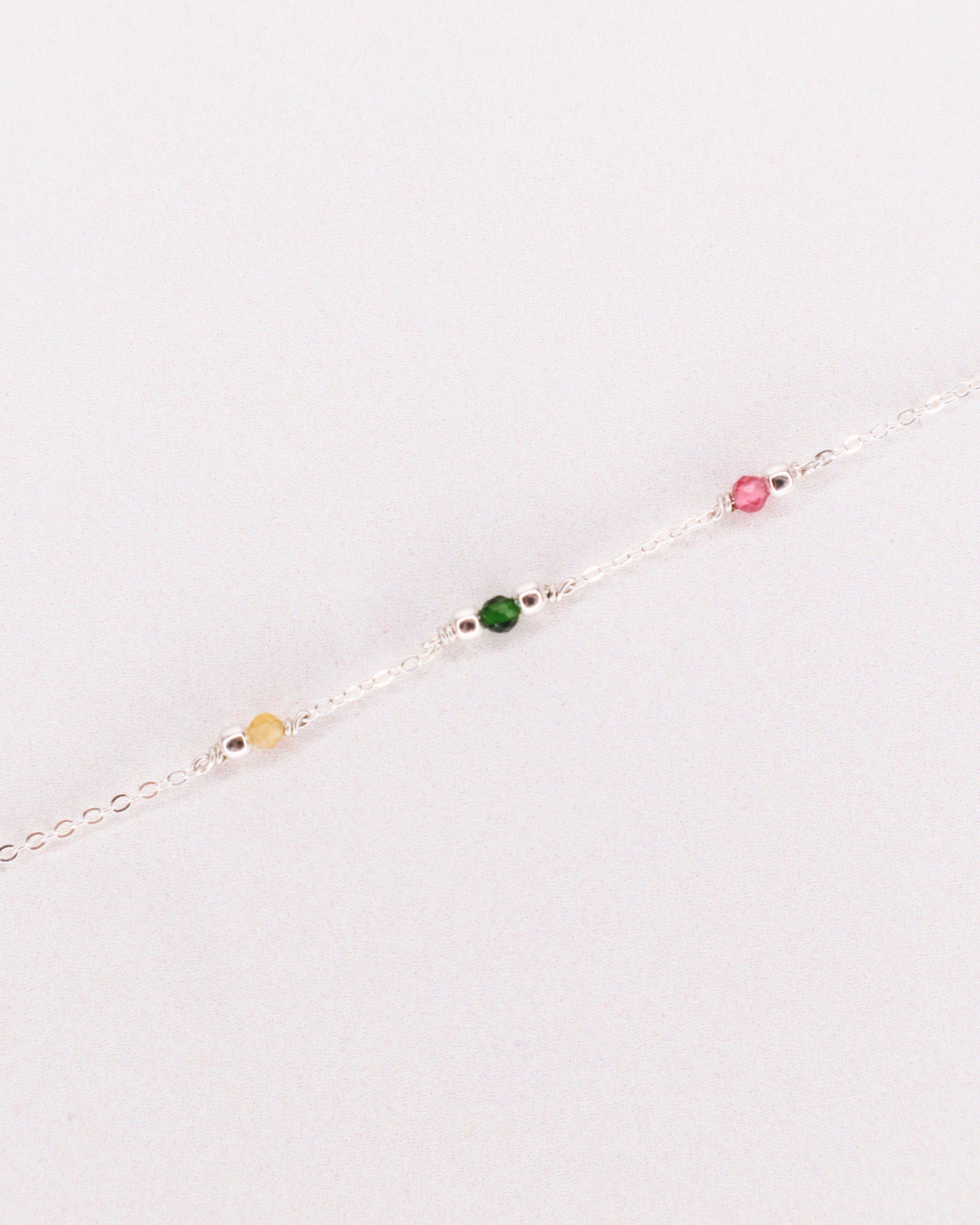 Aube - Bracelet femme personnalisable pierres precieuses de naissance or ou argent 