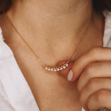 Aulne blanc - Collier femme tissage perles de culture or ou argent 