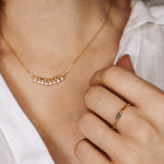 Aulne blanc - Collier femme tissage perles de culture or ou argent 