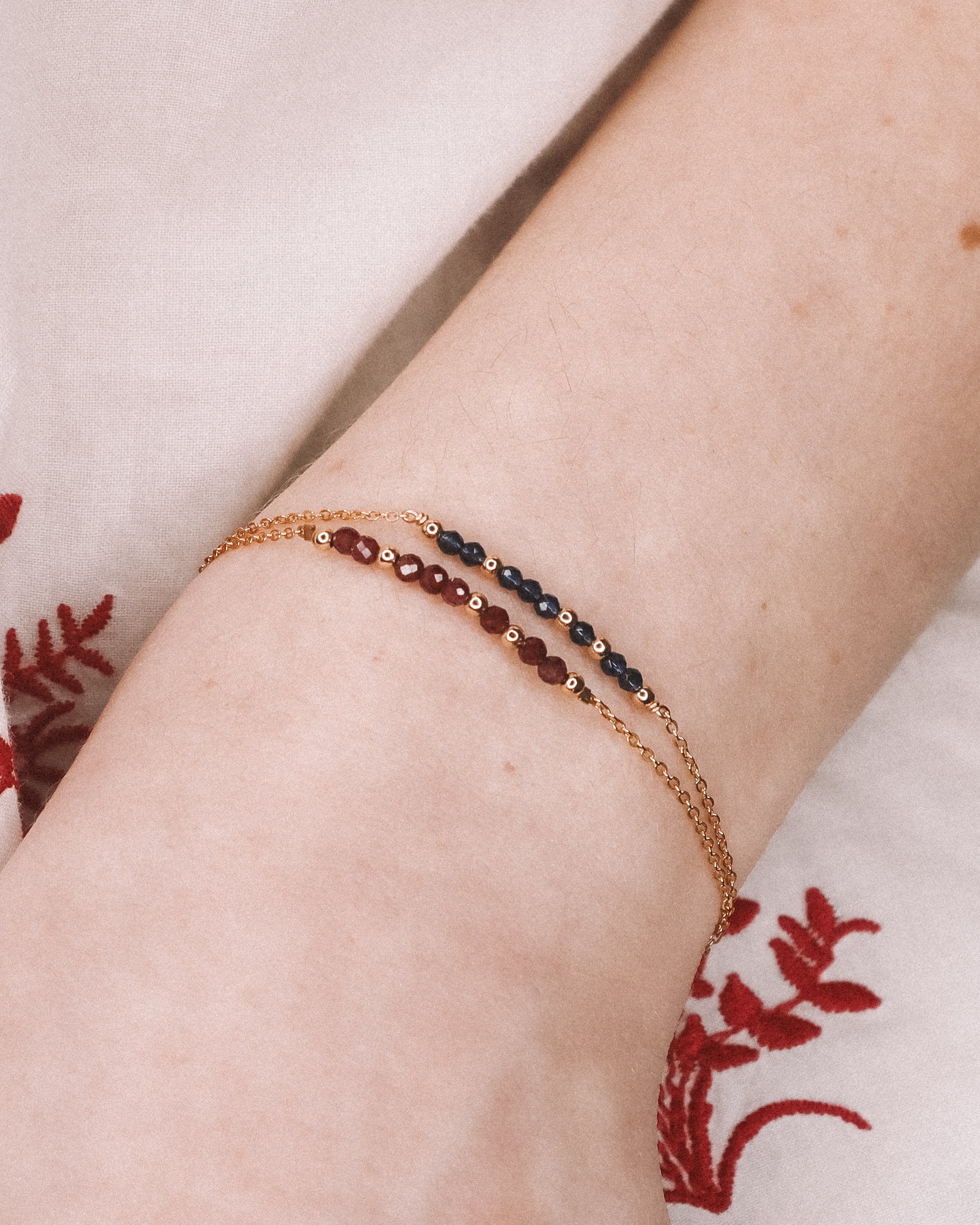 Awo - Bracelet femme personnalisable pierres precieuses de naissance or ou argent 