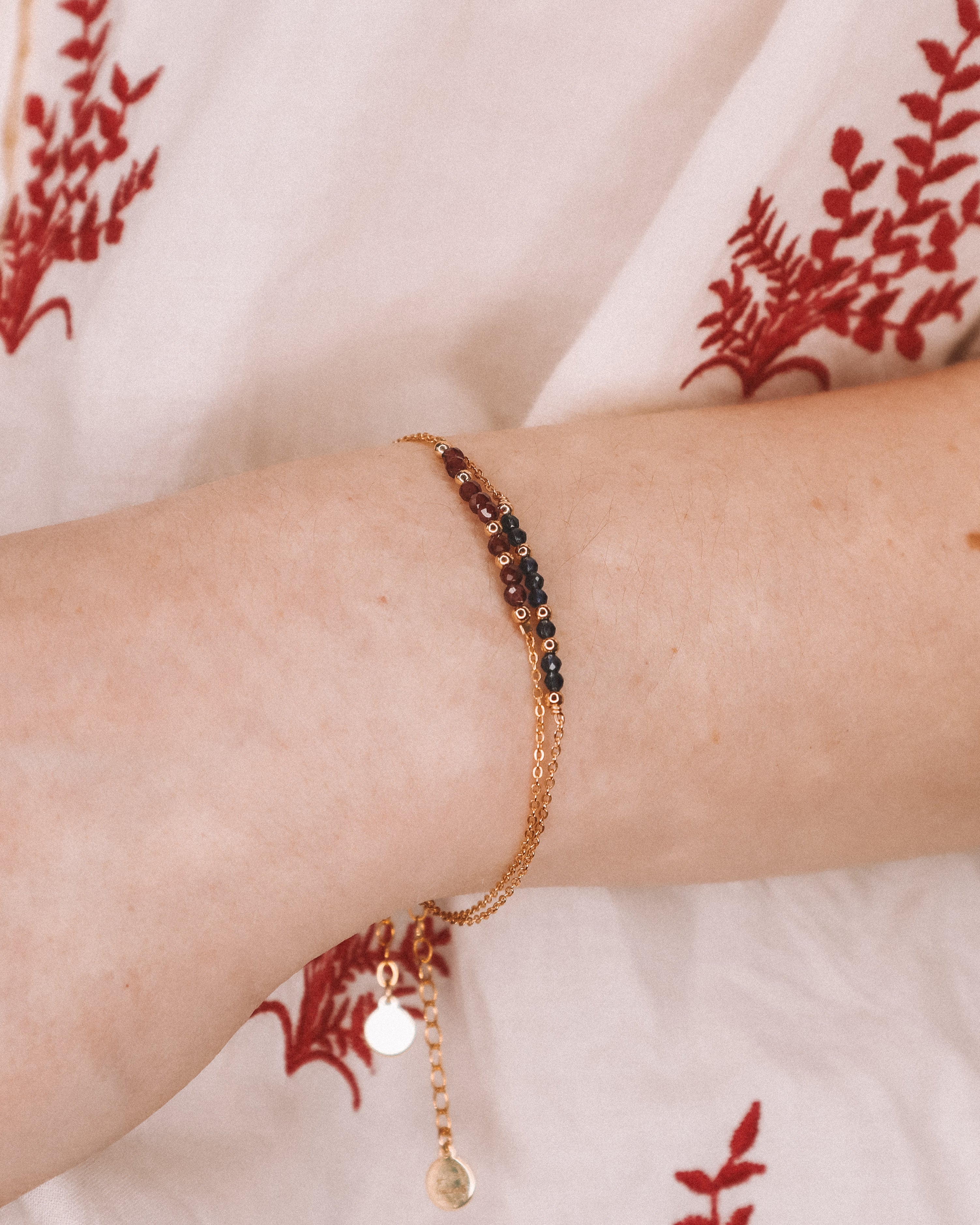 Awo - Bracelet femme personnalisable pierres precieuses de naissance or ou argent 