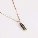 Azeris - Collier pendentif homme pierre agate mousse verte or ou argent 