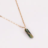 Azeris - Collier pendentif homme pierre agate mousse verte or ou argent 