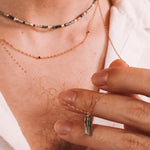 Azeris - Collier pendentif homme pierre agate mousse verte or ou argent 