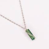 Azeris - Collier pendentif homme pierre agate mousse verte or ou argent 