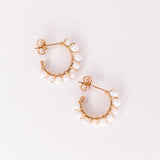 Beaume blanc - Boucles d'oreilles creoles precieuses en perle de culture blanche or ou argent 